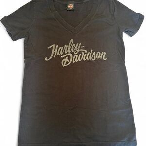 Harley Davidson Women's Black V Neck Shirt
